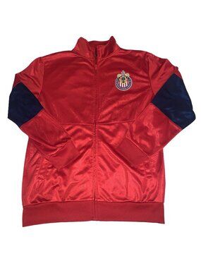 Chivas Guadalajara Track Jacket Mens M Red Zip Up Soccer Futbol